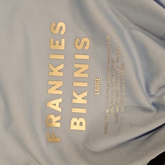 💕FRANKIES BIKINIS💕 Cupid High Neck Bikini Top Springtime Print ~ Large L NWOT - Picture 7 of 7